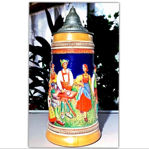 Vintage Handgemalt Gerz German Beer Stein 11.25” T - Picture 2 of 7